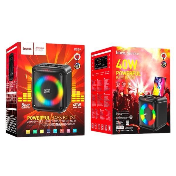Беспроводная портативная Bluetooth колонка с микрофоном HOCO DS59 |BT5.0, TF/USB/AUX, 40W 1110-s59 фото