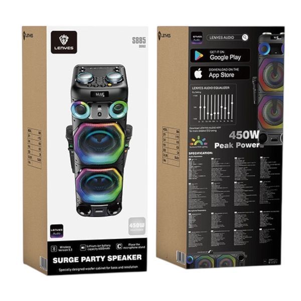 Автономна акустична система караоке колонка 450w TMG S885 (BT+2MIC+USB+TF Card+FM+TWS) 111218-885 фото