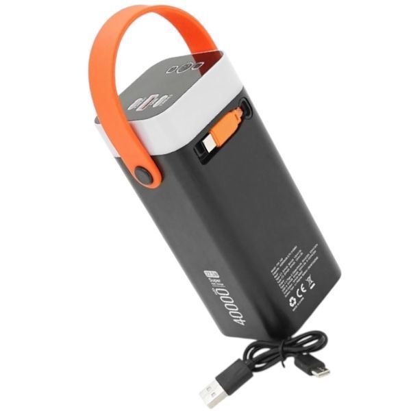Мощный портативный Power Bank 400000 мАч ACL 22.5w PW-142 с фонариком и встроенным USB-C кабелем 11-142 фото