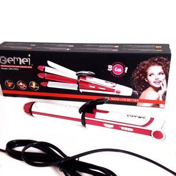 Утюжок Щипцы Гофре 3 в 1 Плойка для волос Gemei 2921 60 фото