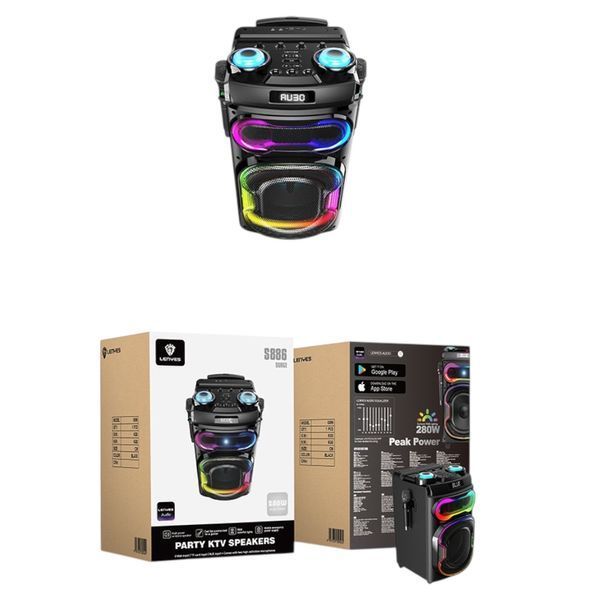 Автономна акустична система караоке колонка 280w TMG S886 (BT+2MIC+USB+TF Card+FM+TWS) 22188-886 фото
