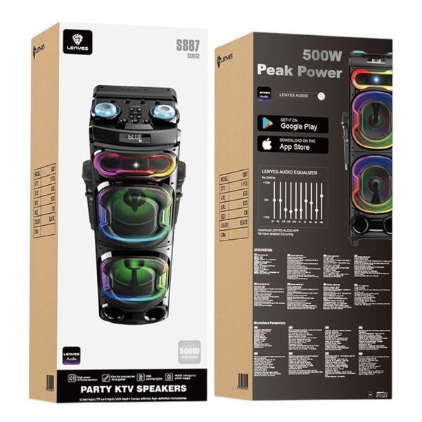 Автономная акустическая система караоке колонка 500w TMG S887 (BT+2MIC+USB+TF Card+FM+TWS) 11122438-887 фото