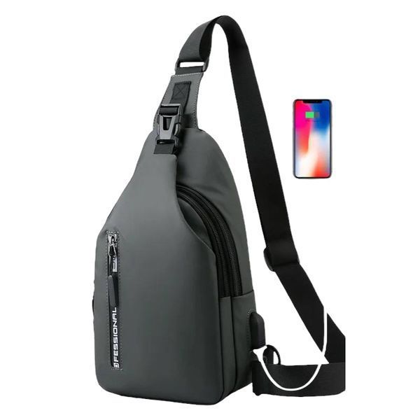 Чоловіча міська сумка  рюкзак через плече з USB  Сумка sport  месенджер 1000-1377 фото
