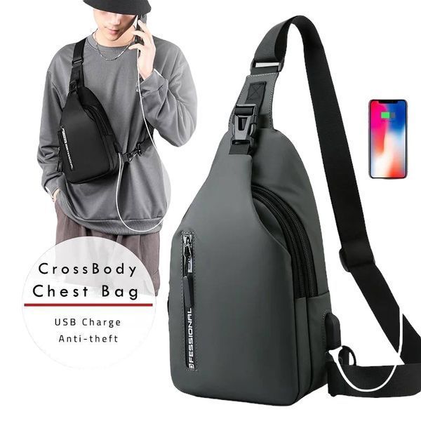 Чоловіча міська сумка  рюкзак через плече з USB  Сумка sport  месенджер 1000-1377 фото