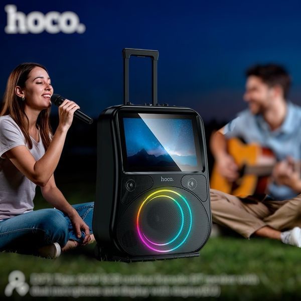 Портативная акустика караоке колонка с большим сенсорным дисплеем Hoco&nbsp;60W,&nbsp;DS71 11001-071 фото