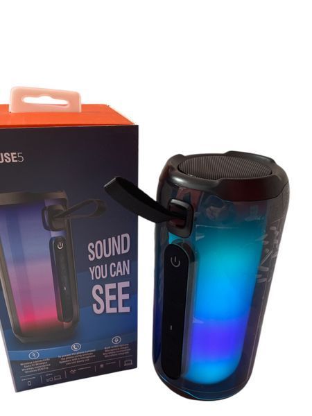 Портативная Bluetooth колонка Pulse 5 BT/TF/FM/AUX/USB с RGB светомузыкой и FM-радио 1110-С5 фото