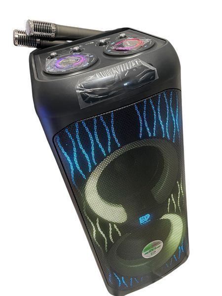 Акустична переносна Bluetooth колонка Dipaoer DP-1022 з 2 радіомікрофонами 2х10" 200 Вт FM, USB, AUX, RGB 1121-1022 фото