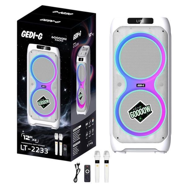 Автономна акустична караоке система колонка TMG LT-2233 (2MIC+USB+FM) 11211122-2233 фото