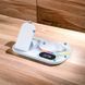 Зарядка Qi 4in1 wireless charger RGB / Clock JYD-WC124 |30W Total, Phone/Watch/Earphones 100-c124 фото 2