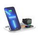Зарядка Qi 4in1 wireless charger RGB / Clock JYD-WC124 |30W Total, Phone/Watch/Earphones 100-c124 фото 8