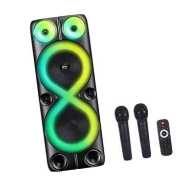 Портативна акустична система караоке колонка Bluetooth ZQS8238 з 2 мікрофонами та пультом, RGB-підсвічування 2х8 2228-8238 фото
