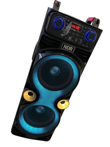Портативна колонка велика на акумуляторі з 2 радіомікрофонами з USB/FM/Bluetooth NDR 1100 1000-1100 фото