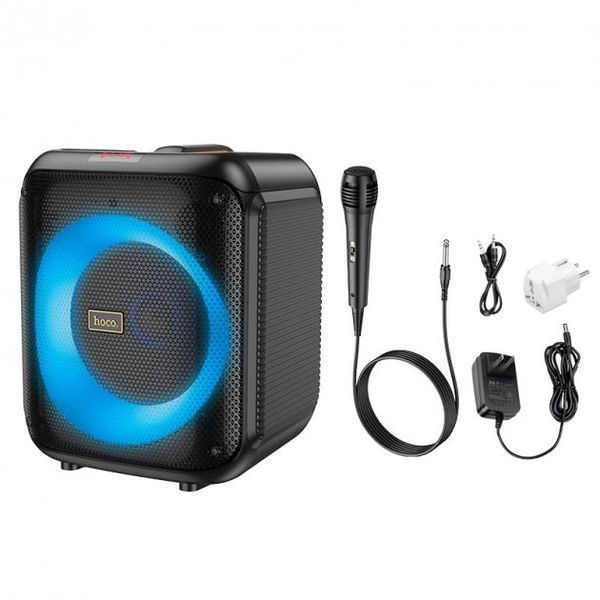 Колонка з мікрофоном Bluetooth Speaker Hoco HA1 Graceful Black 111-HA1 фото