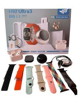 Комплект Smart watch H92 Ultra 3 набор (7+4) 7 ремешков + наушники та колонка 11100-92 фото