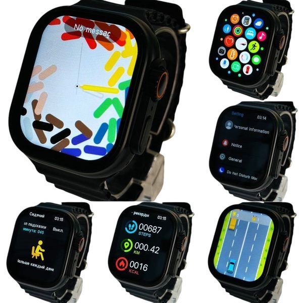 Комплект Smart watch H92 Ultra 3 набор (7+4) 7 ремешков + наушники та колонка 11100-92 фото