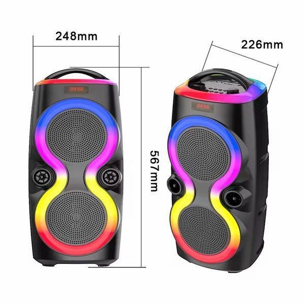 Портативна Bluetooth колонка караоке ZQS6236 з мікрофоном та пультом, RGB-підсвічуванням 36 Вт 2х6.5" 11121-6236 фото