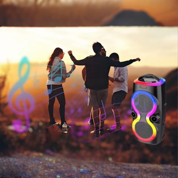 Портативна Bluetooth колонка караоке ZQS6236 з мікрофоном та пультом, RGB-підсвічуванням 36 Вт 2х6.5" 11121-6236 фото