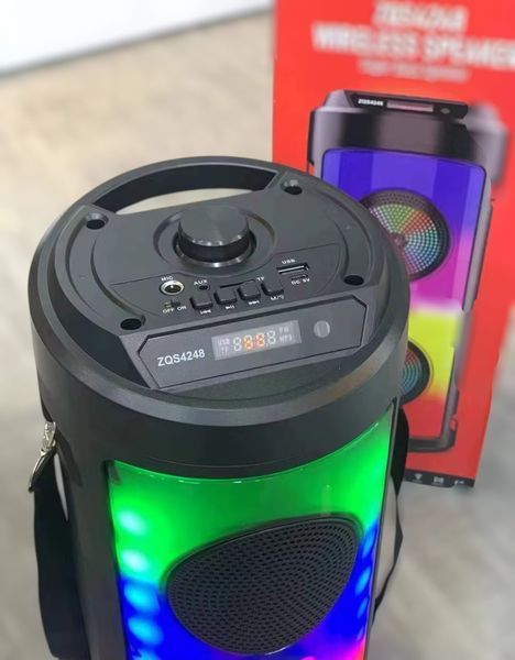Портативна Bluetooth колонка караоке ZQS4248 з мікрофоном та пультом, RGB-підсвічуванням&nbsp; 111124-4248 фото