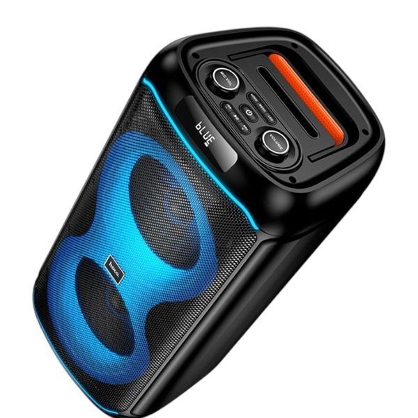 Портативная акустическая система караоке колонка&nbsp;HOCO Sound outdoor RGB BT speaker with single microphone DS73 | BT5.0, FM/USB/AUX/TF, 40W 011173-73 фото