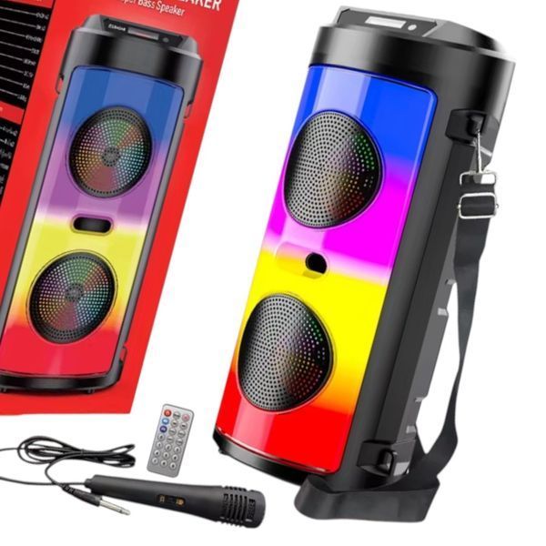 Портативна Bluetooth колонка караоке ZQS4248 з мікрофоном та пультом, RGB-підсвічуванням&nbsp; 111124-4248 фото