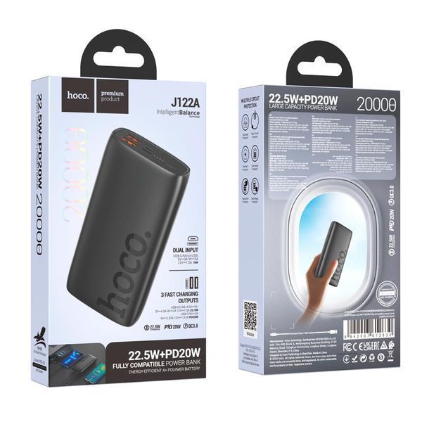 Power bank Зовнішній Акумулятор HOCO J122A, 20000 mAh, 22.5W 50 фото