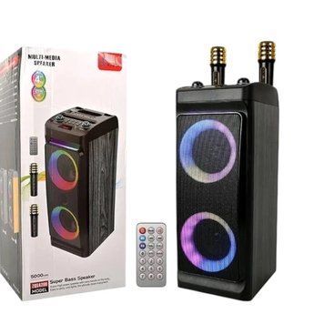 Портативна Bluetooth колонка караоке ZQS4290 з 2 мікрофонами та пультом, RGB-підсвічування 25 Вт 2х4 1112-4290 фото
