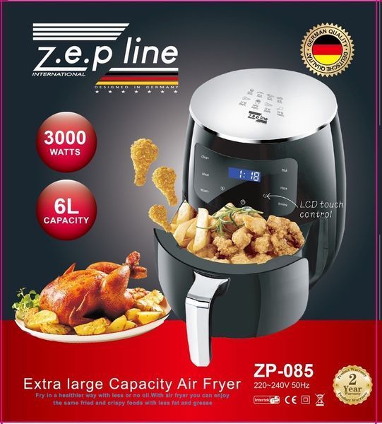 Аэро-фритюрница цифровая безмасляная фритюрница 6 литров Zepline ZP 085 3000W 100-085 фото