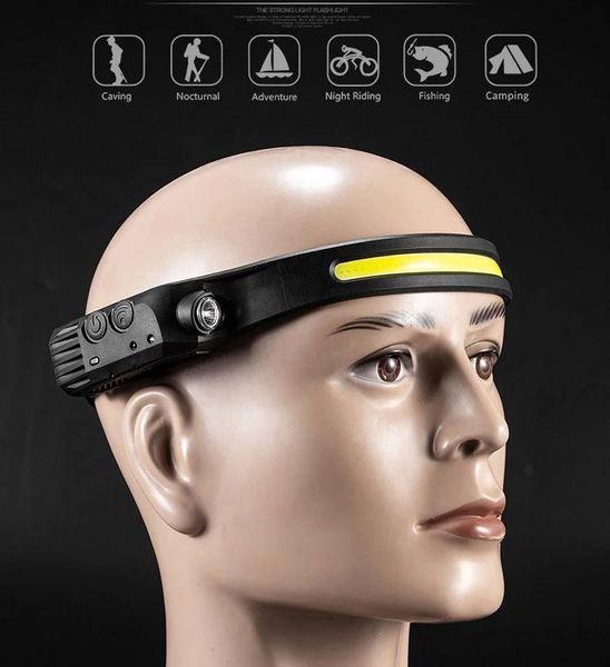Налобний USB-ліхтар стрічка 2в1 з датчиком руху L0.350 фото