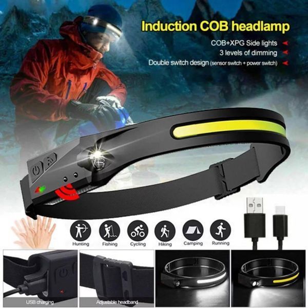 Налобний USB-ліхтар стрічка 2в1 з датчиком руху L0.350 фото