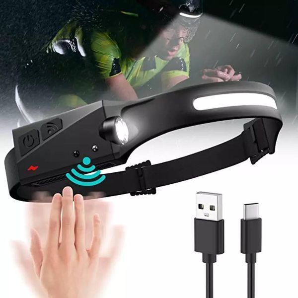 Налобний USB-ліхтар стрічка 2в1 з датчиком руху L0.350 фото