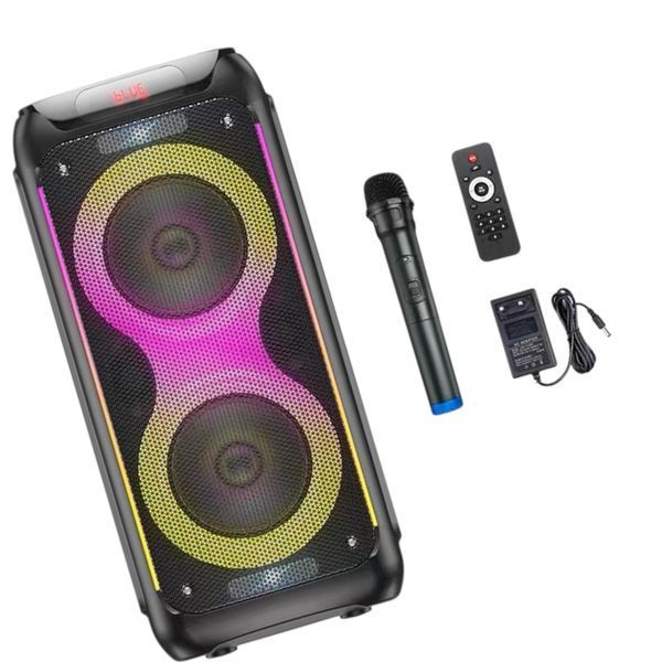 Акустична система караоке колонка HOCO DS54 |BT5.0, TWS, TF/USB/AUX, 25Wx2, 3H, 1mic 111254-54 фото