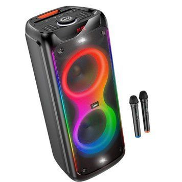 Акустическая система караоке колонка HOCO Heritage dual 10-inch RGB light BT speaker DS58 |BT5.0, TWS, TF/USB/AUX, 40Wx2 (120W Max) 1211158-58 фото
