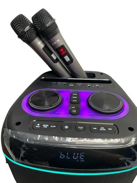 Акустична переносна система караоке колонка з мікрофоном ZXX-8085 80 Вт 2x8"&nbsp; 111218-8085 фото