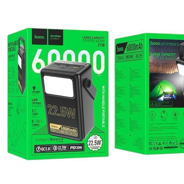 Павербанк Power bank Hoco J110 60000 mAh 22.5W с быстрой зарядкой 1110-110 фото