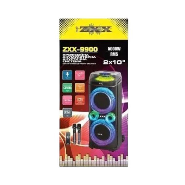 Акустическая переносная караоке колонка с 2 микрофонами ZXX-9900 100 Вт 2х10&nbsp; 1100-9900 фото