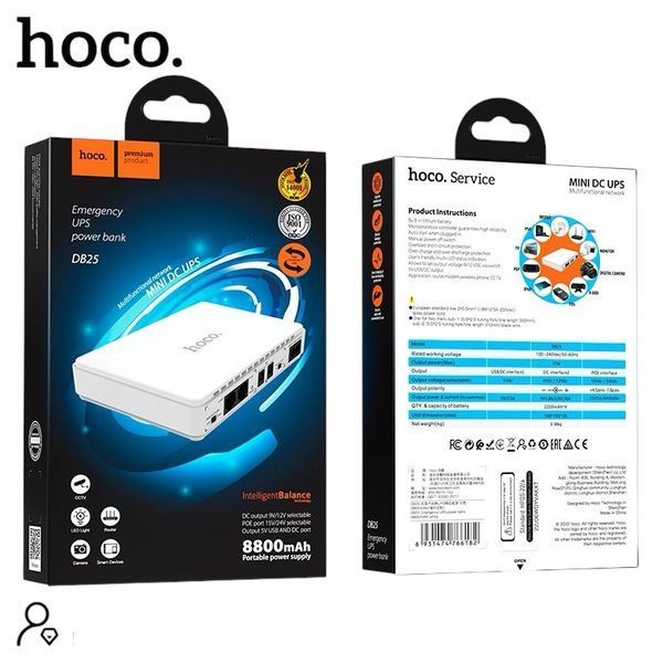 Источник бесперебойного питания для роутера Hoco DB25 Smart Mini UPS (5V/9V/12V, 8800 mAh) 111-25 фото