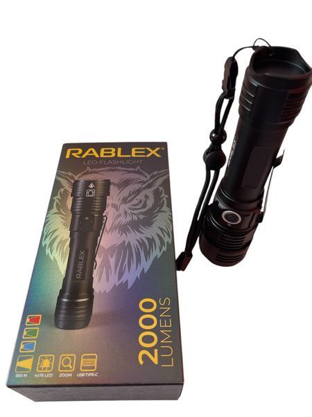 Ліхтар ручний Rablex RB-915 Синій + Червоний + Зелений + Білий 4*T6 1*18650. zoom Type-C 2000LM 1110-915 фото