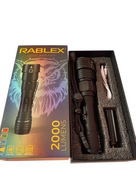 Ліхтар ручний Rablex RB-915 Синій + Червоний + Зелений + Білий 4*T6 1*18650. zoom Type-C 2000LM 1110-915 фото