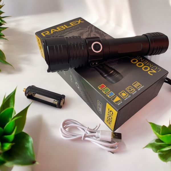 Ліхтар ручний Rablex RB-915 Синій + Червоний + Зелений + Білий 4*T6 1*18650. zoom Type-C 2000LM 1110-915 фото
