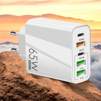 Сетевое зарядное устройство для быстрой зарядки 5 port 65W 10111-65 фото