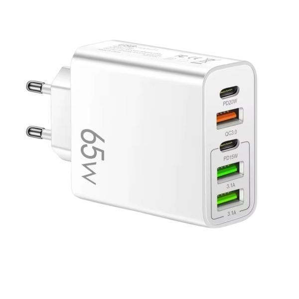 Мережевий зарядний пристрій для швидкої зарядки 5 port 65W 10111-65 фото