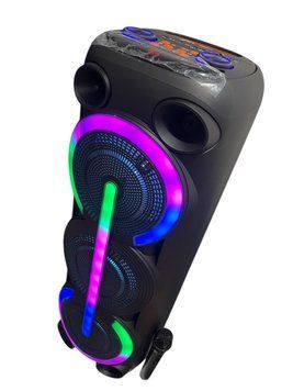 Портативна акустична система караоке колонка Bluetooth ZQS8313 з мікрофоном 60W FM RGB-підсвітка, USB, AUX 11183-8313 фото