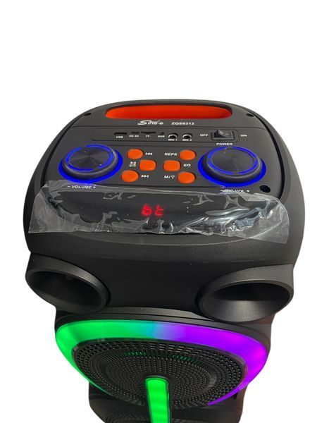 Портативна акустична система караоке колонка Bluetooth ZQS8313 з мікрофоном 60W FM RGB-підсвітка, USB, AUX 11183-8313 фото