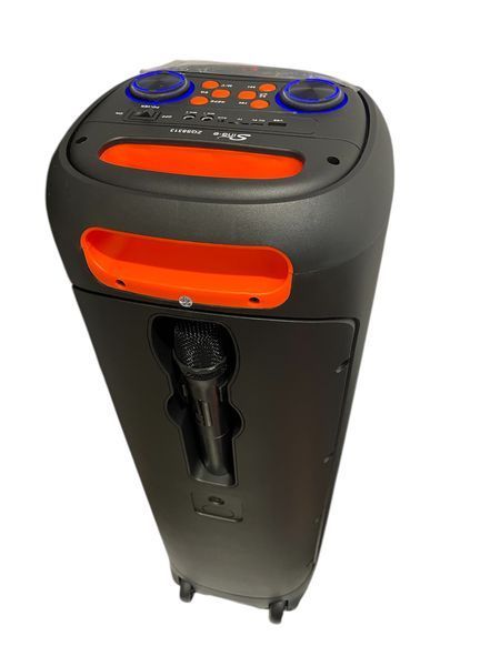 Портативна акустична система караоке колонка Bluetooth ZQS8313 з мікрофоном 60W FM RGB-підсвітка, USB, AUX 11183-8313 фото