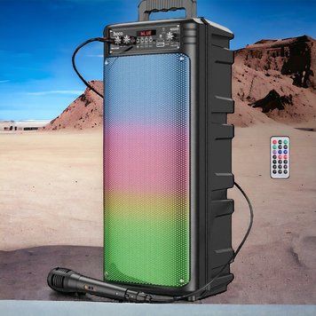 Bluetooth колонка портативная, караоке HOCO BS52, с микрофоном и пультом  100-BS52 фото