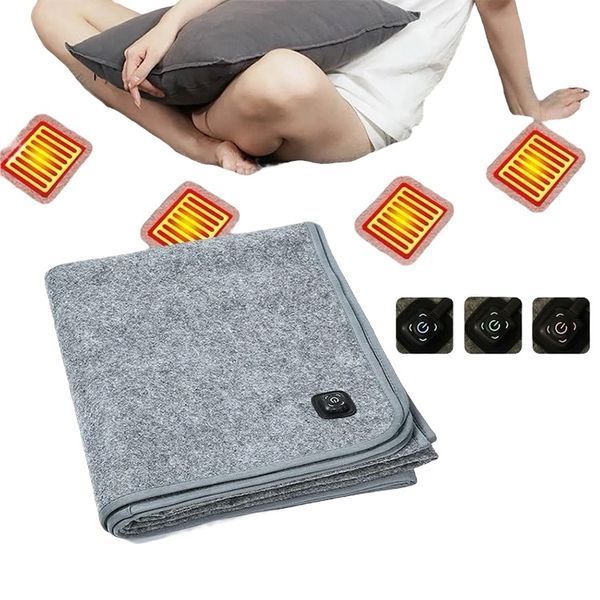 Электро-одеяло на USB от Power Bank 160*80 см на 3 режима подогрева Электропростынь от повербанка 1110-160 фото