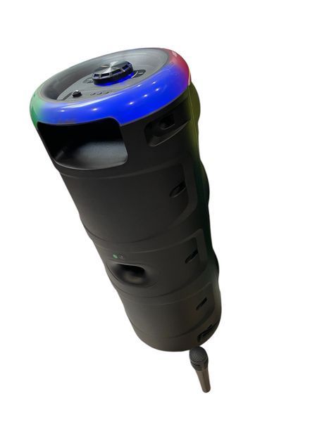 Портативная беспроводная &nbsp;караоке Bluetooth колонка MS-2057BT-W с микрофоном FM-радио с RGB подсветкой 1121-2057 фото