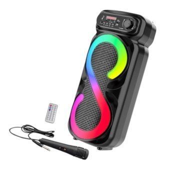 Портативна Bluetooth колонка караоке з мікрофоном, пультом ДК і RGB-підсвічуванням ZQS-4270M 16W 111742-4270 фото