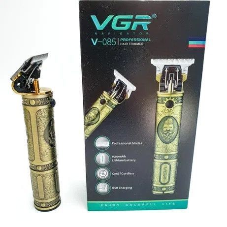 Современная аккумуляторная машинка для стрижки волос VGR V-085 Триммер для волос на USB бритва для мужчин 85 фото