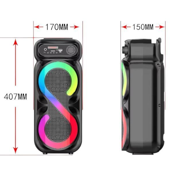 Портативна Bluetooth колонка караоке з мікрофоном, пультом ДК і RGB-підсвічуванням ZQS-4270M 16W 111742-4270 фото